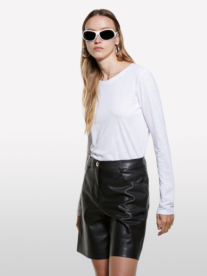 T-shirt blanc à manches longues - t-shirts à manches longues pour femme - Blanc | Sisley image number 3